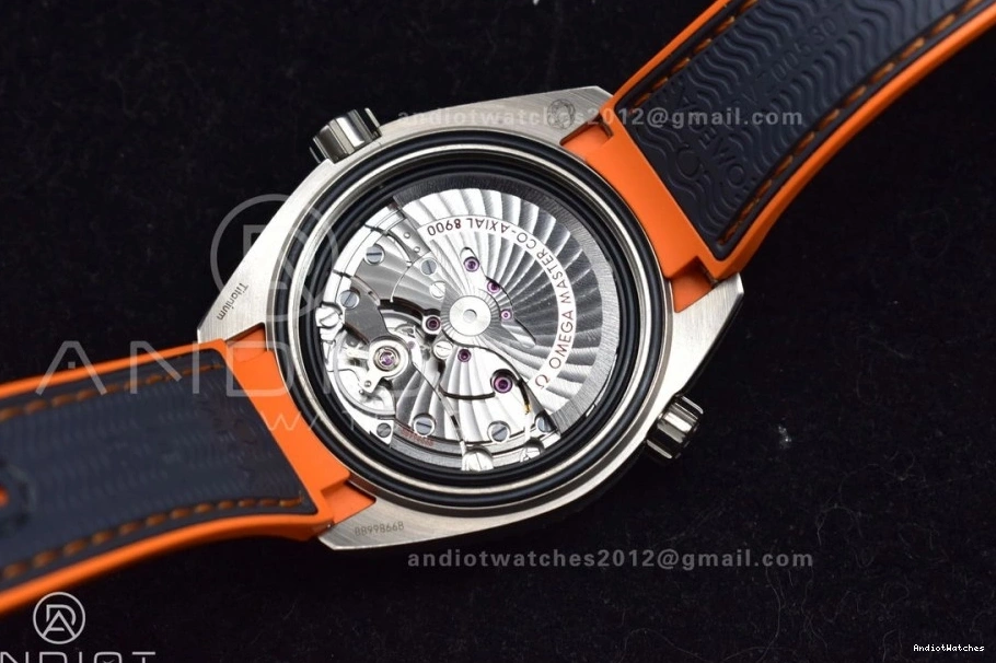 on 43.5mm Black Clone Dial Planet Bezel Best 1010 SS VSF Ocean Edition Super Orange A8900 Gray Trendsetting Strap Nylon V 1:1 0202